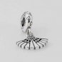 925 Sterling Silver Fan Pendant Charm - fits European Beads Bracelets