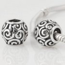 925 Sterling Silver Openwork Swirl Ocean Breeze Charm - fits European Beads Bracelets