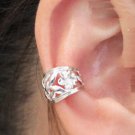 925 Sterling Silver Hollow Flower Design Cartilage Ear Cuff Wrap Clip On Earring