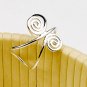 925 Sterling Silver Double Swirl Design Cartilage, Ear Cuff, Wrap, Clip on Earrings
