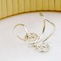925 Sterling Silver Double Swirl Design Cartilage, Ear Cuff, Wrap, Clip on Earrings
