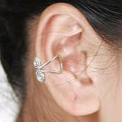 925 Sterling Silver Double Swirl Design Cartilage, Ear Cuff, Wrap, Clip on Earrings