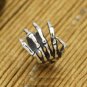 925 Sterling Silver Skeleton Hand Ear Cuff Wrap Clip On Earrings Men/Lady's