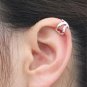 925 Sterling Silver Hollow Heart Shaped Cartilage Ear Cuff Wrap Clip On Earring