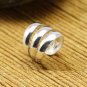 925 Sterling Silver Stylish 3 Band Design Cartilage Ear Cuff Wrap ClipOn Earring