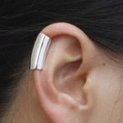 925 Sterling Silver Plain Design Punk Goth Ear Cuff Wrap Clip On Earring