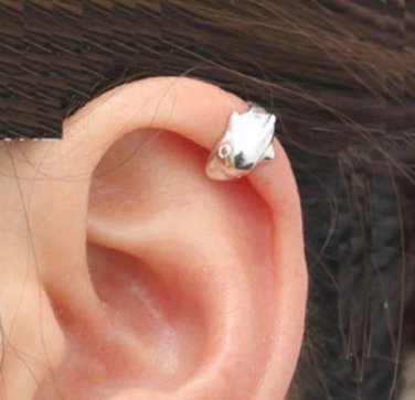 925 Sterling Silver Cool Dolphin Design Cartilage Ear Cuff Wrap Earring