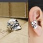 925 Sterling Silver Scary Skull Bone Face Cartilage Ear Cuff Wrap Clip On Earring