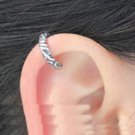 925 Sterling Silver Bali Funky Art Design Cartilage Ear Cuff Wrap ClipOn Earring