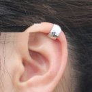 925 Sterling Silver Hammered Surface Cartilage Ear Cuff Wrap Clip On Earring