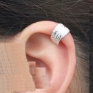 925 Sterling Silver Wrap Around Leaf Feather Cartilage Ear Cuff Clip On Earring