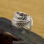 925 Sterling Silver Wrap Around Leaf Feather Cartilage Ear Cuff Clip On Earring