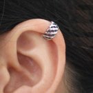 925 Sterling Silver Braid Cartilage Ear Cuff Wrap Clip On Earring