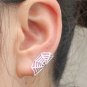 925 Sterling Silver Spider Web Cartilage Ear Cuff Clip On Earring