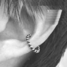 925 Sterling Silver Modern Bali Twisted Cartilage Ear Cuff Wrap Clip On Earring