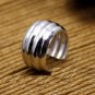 925 Sterling Silver Stripe Surface Lines Earring Wrap Clip On Ear Cuff