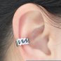 925 Sterling Silver Interlink Chain Earring Wrap Clip On Ear Cuff