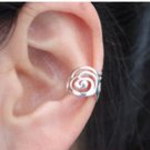 925 Sterling Silver Cloud Design Earring Wrap Clip On Ear Cuff