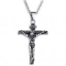316L Titanium Stainless Steel Jesus Cross Crucifix Pendant Necklace