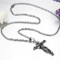 316L Titanium Stainless Steel Jesus Cross Crucifix Pendant Necklace