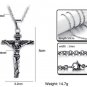 316L Titanium Stainless Steel Jesus Cross Crucifix Pendant Necklace