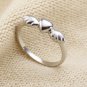 925 Sterling Silver Heart Angel Wing Ring Stacking Band