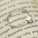 925 Sterling Silver Simple Cube Ring Stacking Band