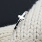 925 Sterling Silver Sideways Cross Ring, Stacking Ring Band