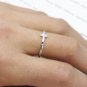 925 Sterling Silver Sideways Cross Ring, Stacking Ring Band