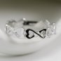 925 Sterling Silver Infinity Ring, Love Heart Stacking Ring Band