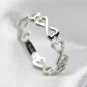 925 Sterling Silver Infinity Ring, Love Heart Stacking Ring Band