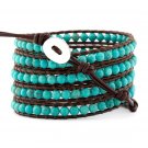 Turquoise Beads - Chan Luu Inspired 5 Wrap Leather Bohemain Boho Beaded Bracelet