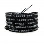 Black Onyx Hematite Beads - Chan Luu Inspired 5 Wrap Black Leather Bohemain Boho Bracelet