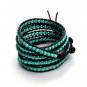 Turquoise Stones - Chan Luu Inspired 5 Wrap Leather Beach Surfer Boho Bracelet