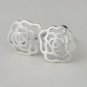 Openwork Rose Earring Stud in Matt Sterling Silver