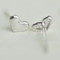 Tiny Puffy Heart Earrings Stud in Sterling Silver