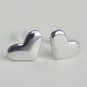 Tiny Puffy Heart Earrings Stud in Sterling Silver