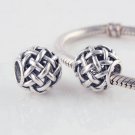 925 Sterling Silver Openwork Basketweave Charm - fits All European DIY Charm Bead Bracelets