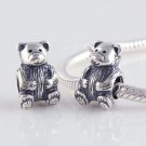 925 Sterling Silver Teddy Bear Charm - fits All European DIY Charm Bead Bracelets