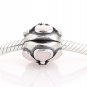 925 Sterling Silver Pink Cherry Blossom Clip - fits All European DIY Charm Bead Bracelets