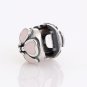 925 Sterling Silver Pink Cherry Blossom Clip - fits All European DIY Charm Bead Bracelets