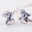 925 Sterling Silver Little Dancing Angel Girl Charm - fits All European DIY Charm Bead Bracelets