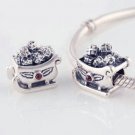 925 Sterling Silver Santa Christmas Sleigh Charm - fits All European DIY Charm Bead Bracelets