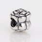 Sterling Silver Champagne Blooming Rose Charm - fits European Beads Bracelets