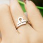 925 Sterling Silver Libra Zodiac Adjustable size RING - Horoscope / Astrological Jewelry