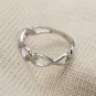 925 Sterling Silver Twisted Helix Pattern Infinity Ring, Stacking Band