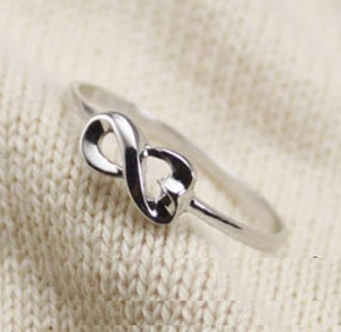 925 Sterling Silver Infinity Symbol Ring, Stacking Band