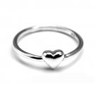 925 Sterling Silver Tiny Heart Ring, Stacking Band