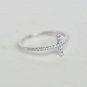 925 Sterling Silver CZ Crystal Sideways Cross Ring Band