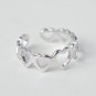 925 Sterling Silver Combining Hearts Adjustable Ring Band